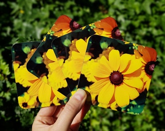 SALE Coaster Set of 4 - Yellow Daisy Flower - Mother's Day - Mum - Grandma - Nan - Drinkware - Homeware - Housewarming Gift - Home Decor
