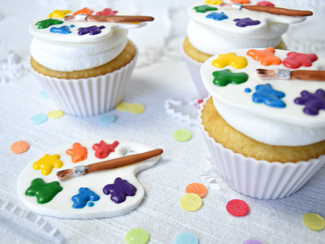 Set of Fondant Paint Palettes With Brushes Handcrafted Etsy