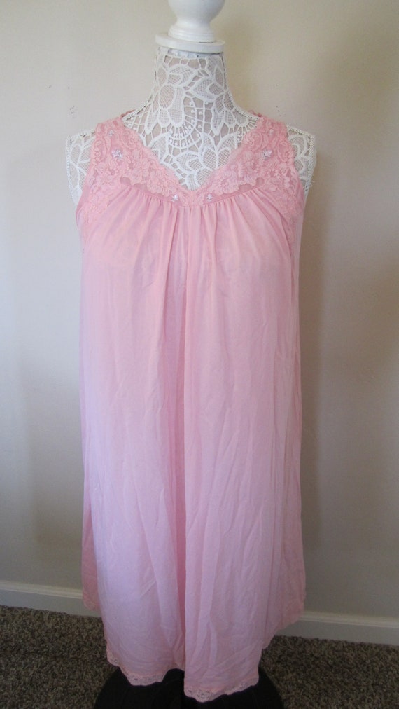 Vintage Shadowline Pink Nightgown - image 1