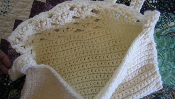 Hand Crochet Purse and matching Wallet, cream col… - image 10