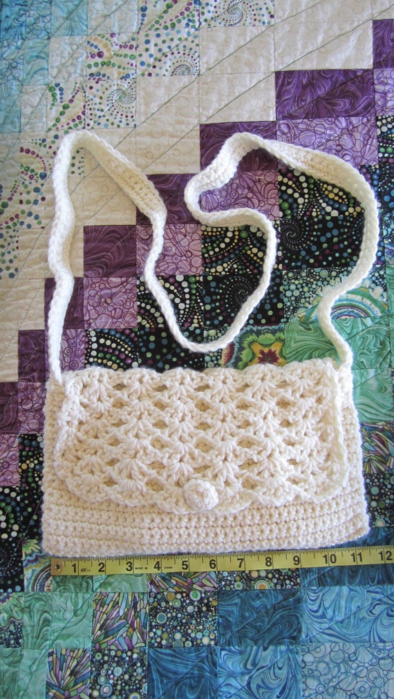 Hand Crochet Purse and matching Wallet, cream col… - image 3