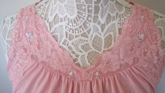 Vintage Shadowline Pink Nightgown - image 2