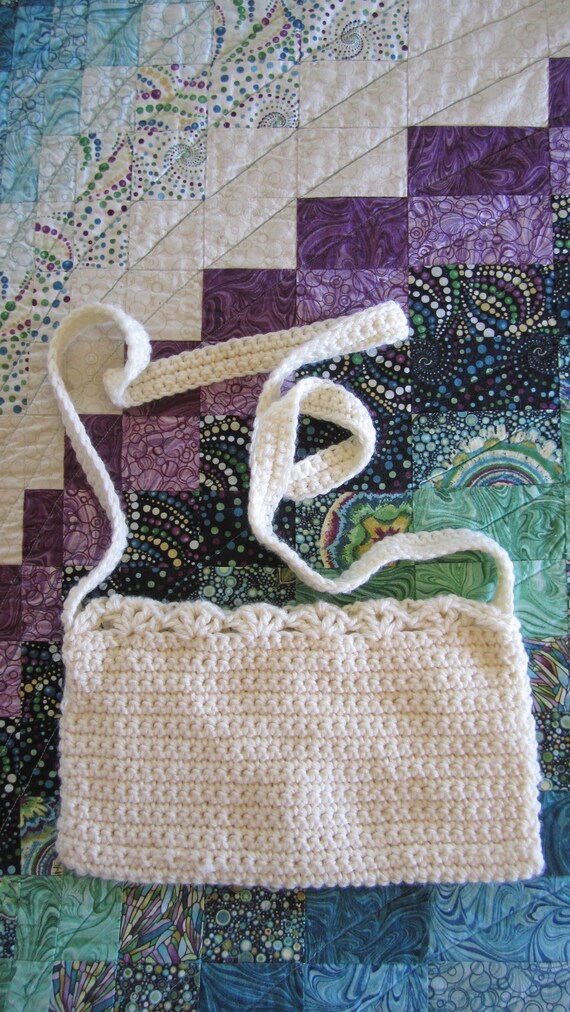 Hand Crochet Purse and matching Wallet, cream col… - image 5