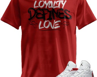 Camiseta personalizada con estampado Jordan 13 OG Chicago Rojo/Blanco