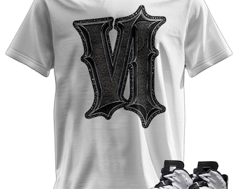 Custom Printed T-Shirt Matching Jordan 6  "OREO"  White/Black
