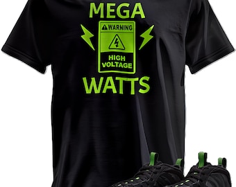 Camiseta estampada personalizada a juego con Foamposite One Black/Volt
