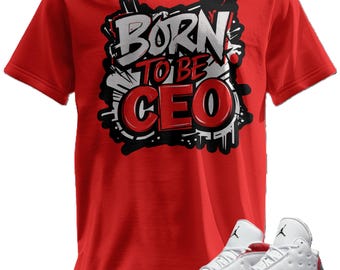 Camiseta personalizada con estampado Jordan 13 OG Chicago Rojo/Blanco