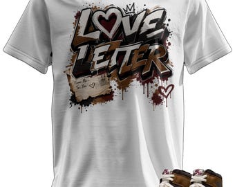 Custom Printed T-Shirt Matching Jordan 1 High OG "Love Letter"