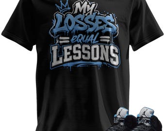 Custom Printed T-Shirt Matching Jordan 5 "Black Carolina"