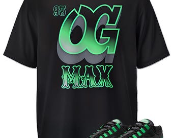 Camiseta estampada personalizada a juego con las Max OG 95 Black/Green Shock