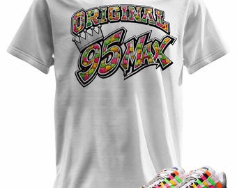 Custom Printed T-Shirt Matching Max 95 OG Big Bubble / Woven / Multi Color