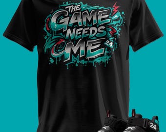 Camiseta estampada personalizada a juego con la Griffey Max 1 en negro y verde azulado.