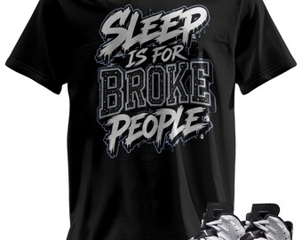 Custom Printed T-Shirt Matching Jordan 6  "OREO"  White/Black