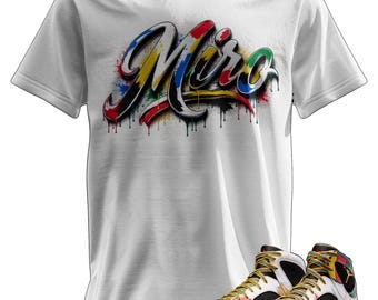 Custom Printed T-Shirt Matching Jordan 7 "Miro"