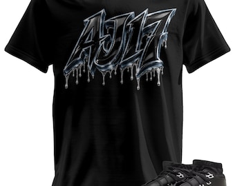 Custom Printed T-Shirt Matching Jordan 17 "Black Patent: