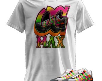 Custom Printed T-Shirt Matching Max OG 95/ Big Bubble/ Woven/ Multicolor