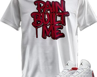 Camiseta personalizada con estampado Jordan 13 OG Chicago Rojo/Blanco