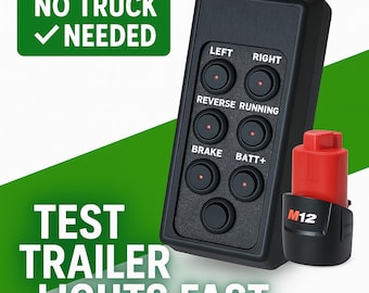 Milwaukee M12 Trailer Light Tester | 7-Pin & 4-Pin Connector | Battery Powered Diagnostic Tool |RV trailer