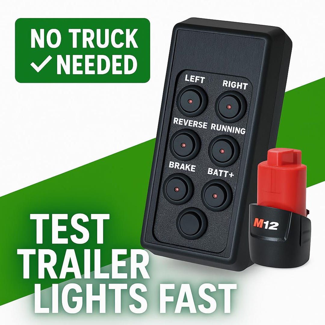Milwaukee M12 Trailer Light Tester | 7-pin & 4-pin Connector | Battery ...