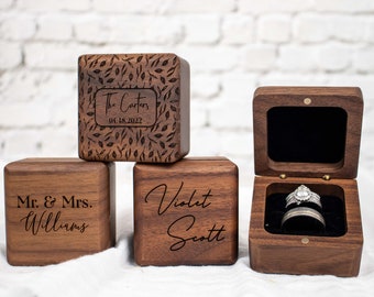 Personalized Double Ring Box for Wedding