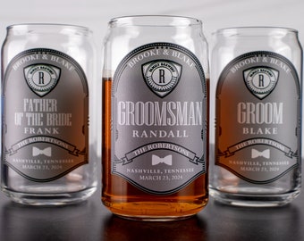 Groomsmen Proposal - Custom Beer Glasses - Custom Printed