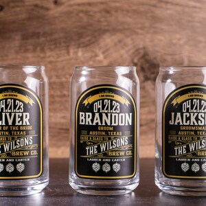 Groomsmen Proposal - Custom Beer Glasses for Wedding - Custom Printed