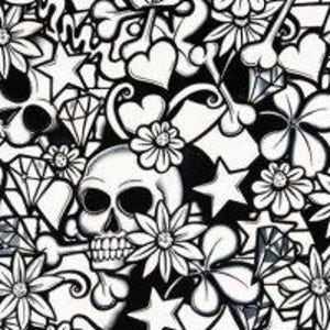 Alexander Henry Street Skull Baumwollstoff Quilten Masken Handwerk Nähen