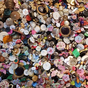 Lot of 100 Mixed Old and New with Some Vintage Too Sewing Buttons image 1