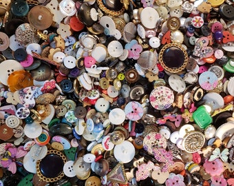 Lot of 100 Mixed Old and New with Some Vintage Too Sewing Buttons