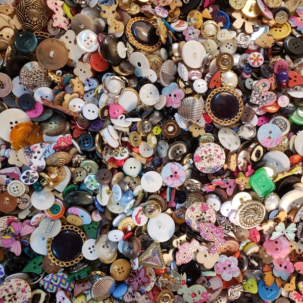 Lot of 100 Mixed Old and New with Some Vintage Too Sewing Buttons