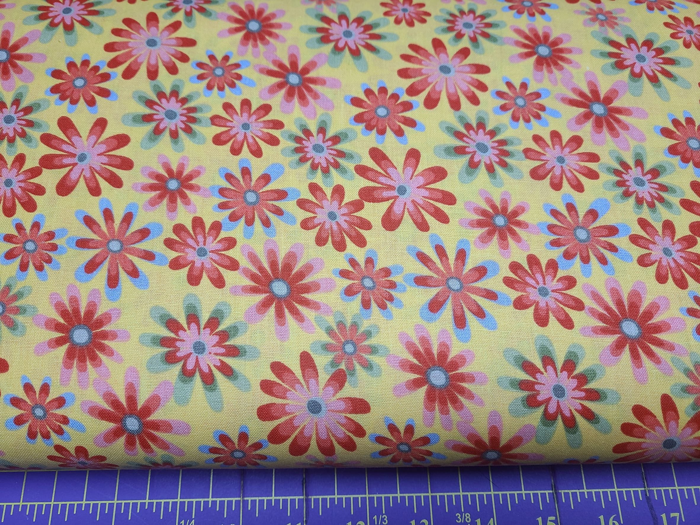 Flower Power Raspberry Fabric Flower Power Cotton Fabric Quilting Sewing Crafting - Etsy