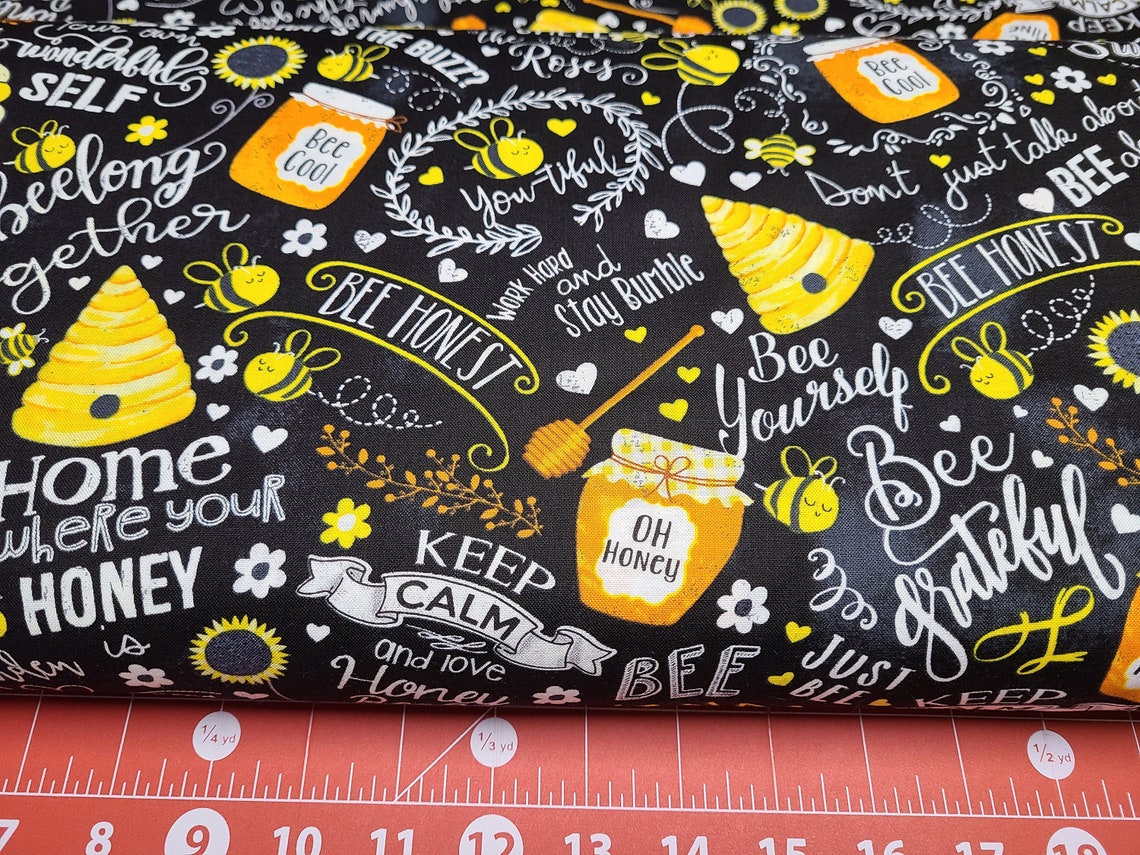 Timeless Treasures Bee Cool Bee Honest Fabric Fabric Quilting Etsy