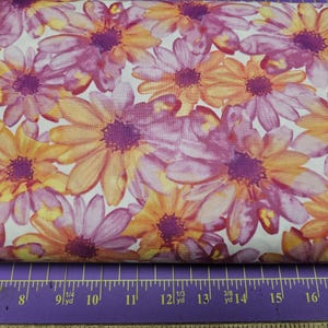 Benartex Kanvas Color Kissed Flowers Cotton Fabric Quilting Masks Crafts Sewing