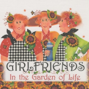Jody Houghton Designs In Art Panel 6in Girlfriends in the Garden of Life AP64