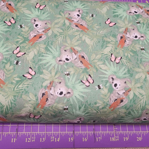 Koala Bears Cotton Fabric Quilting Crafting Masks Sewing