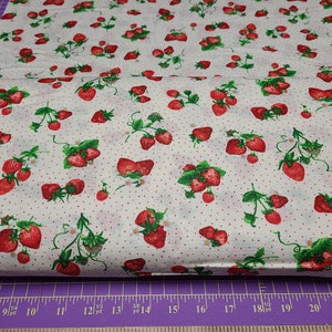 Timeless Treasures Strawberries on Cream C-1045 Quilting Sewing Crafting