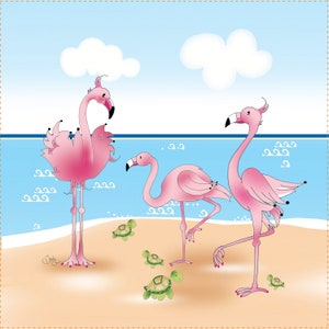 Jody Houghton Designs In Art Panel 8in Flamingos AP77