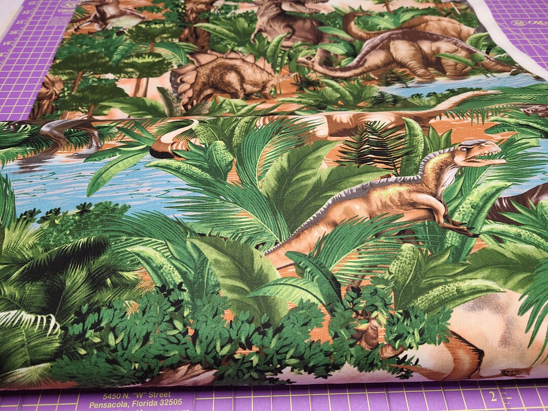 Timeless Treasures Dinosaurs C1545 Cotton Fabric Quilting Masks Crafts ...