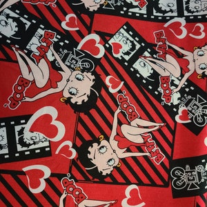 Betty Boop Movies Red Fabric FQ BTFQ Fat Quarter Red Movie Quilting Sewing Crafting Masks