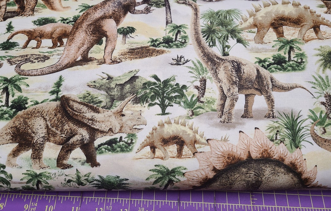 Timeless Treasures Dinosaurs C7816 Cotton Fabric Quilting Masks Crafts ...