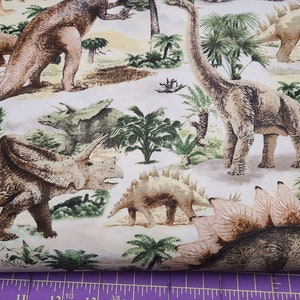 Timeless Treasures Dinosaurs C7816 Cotton  Fabric Quilting Masks Crafts Sewing
