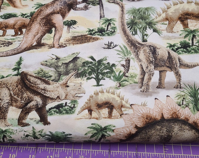 Timeless Treasures Dinosaurs C7816 Cotton Fabric Quilting Masks Crafts ...
