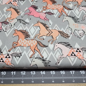 Aztech Horses Fabric Quilting Masks Crafts Sewing
