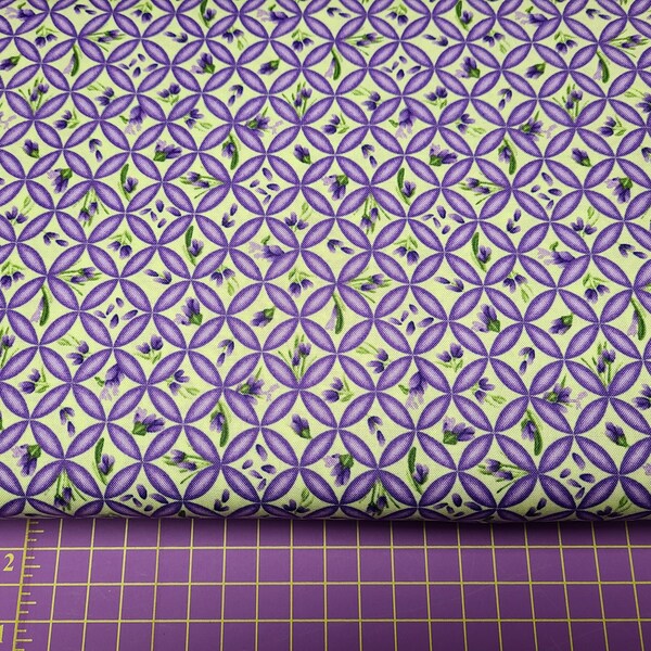 Robert Kaufman Lavender Blessings 20364-35 Green Cotton Fabric Quilting Sewing Crafts