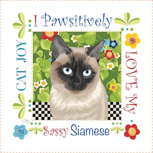 Jody Houghton Designs In Art Panel 6in Siamese Cat