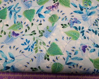 Benartex "Butterfly Bliss" Tessuto Quilting Maschere Artigianato Cucito