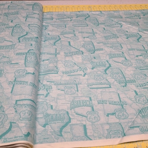 Get Your Kicks by Don Morris State Cotton Fabric