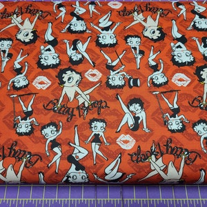 Betty Boop Kicking with Top Hat FQ BTFQ Fat Quarter Quilting Sewing Crafting Masks