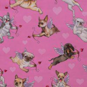 Alexander Henry Puppy Dog Love Cotton Fabric Quilting Masks Crafts Sewing