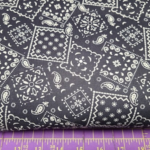 Bandana flamboyant Tissu en coton noir et blanc Quilting Couture Artisanat